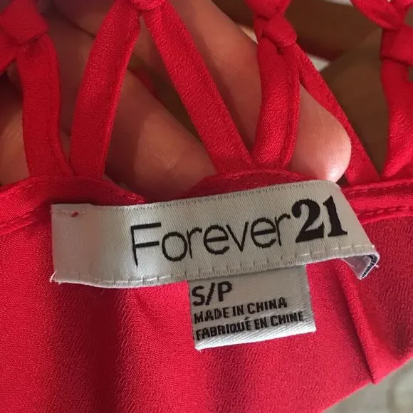 ❤️ Forever 21 Red Cage Dress ❤️ - Picture 14 of 15